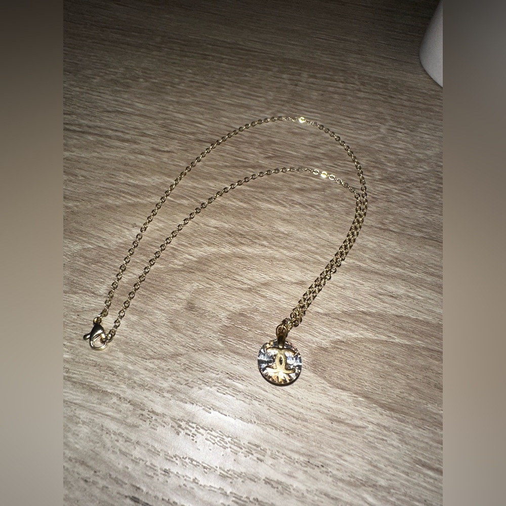 ✨Delicate Authentic CHANEL Charm with Gold-Tone Necklace✨